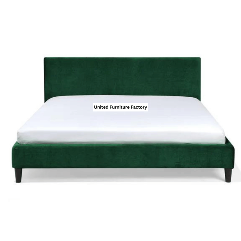 Fitou Upholstered Double Bed Green