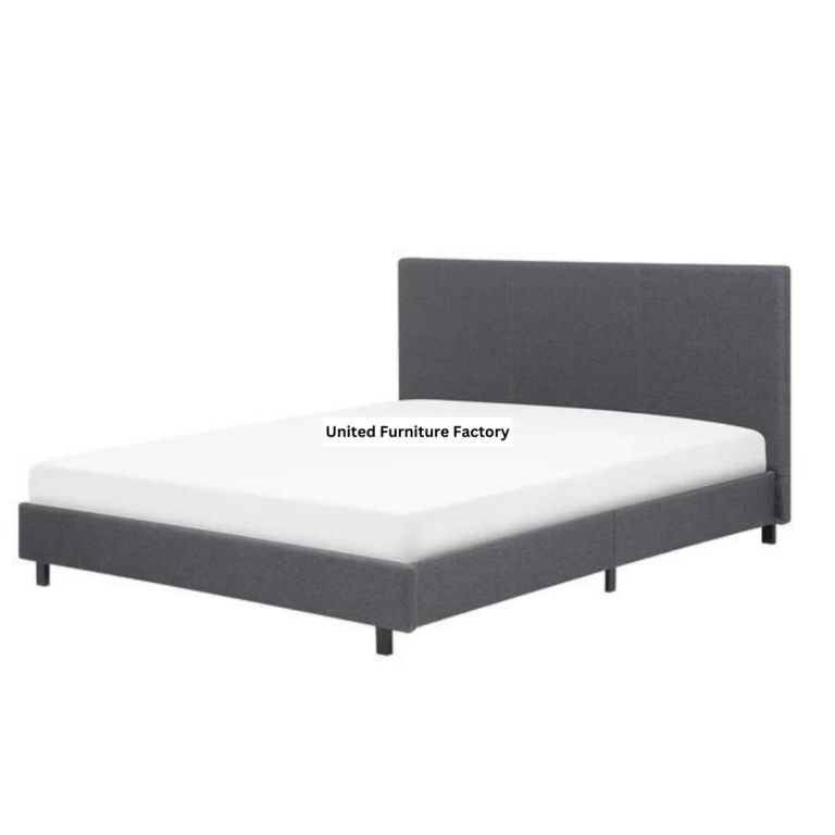 Albi Low Height Upholstered Double Bed (Grey)