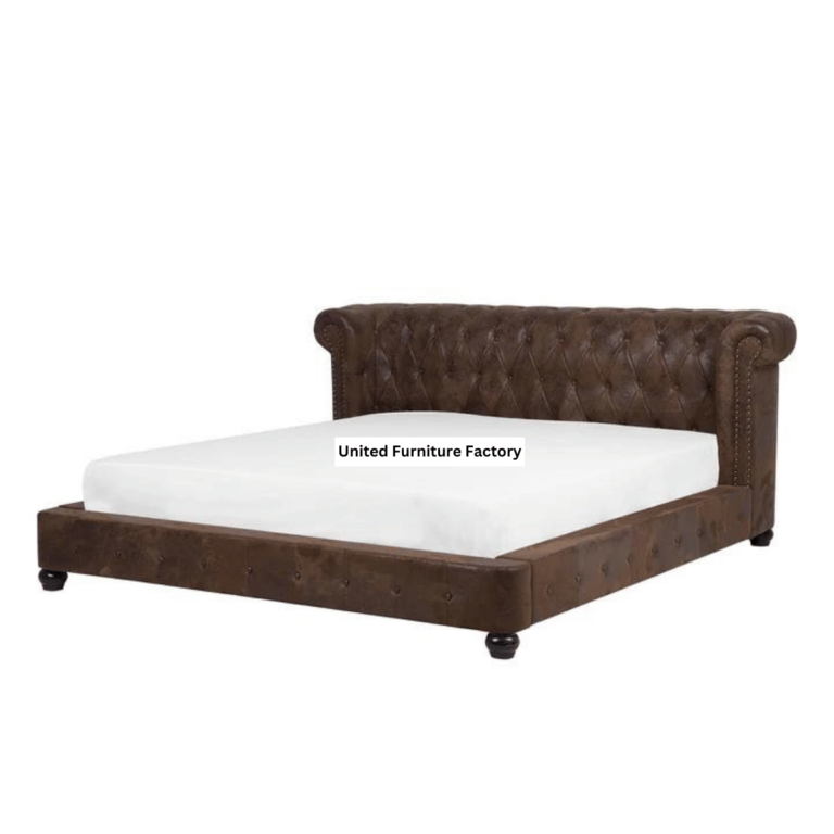 Cavaillon Leatherette Double Bed Brown