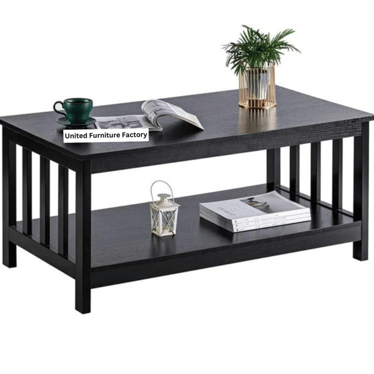 Wooden Coffee Table Living Room Table with Shelf,