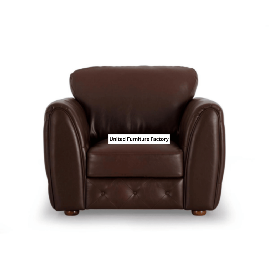 Julian Leatherette | 1 Seater Sofa | Mahogany Brown