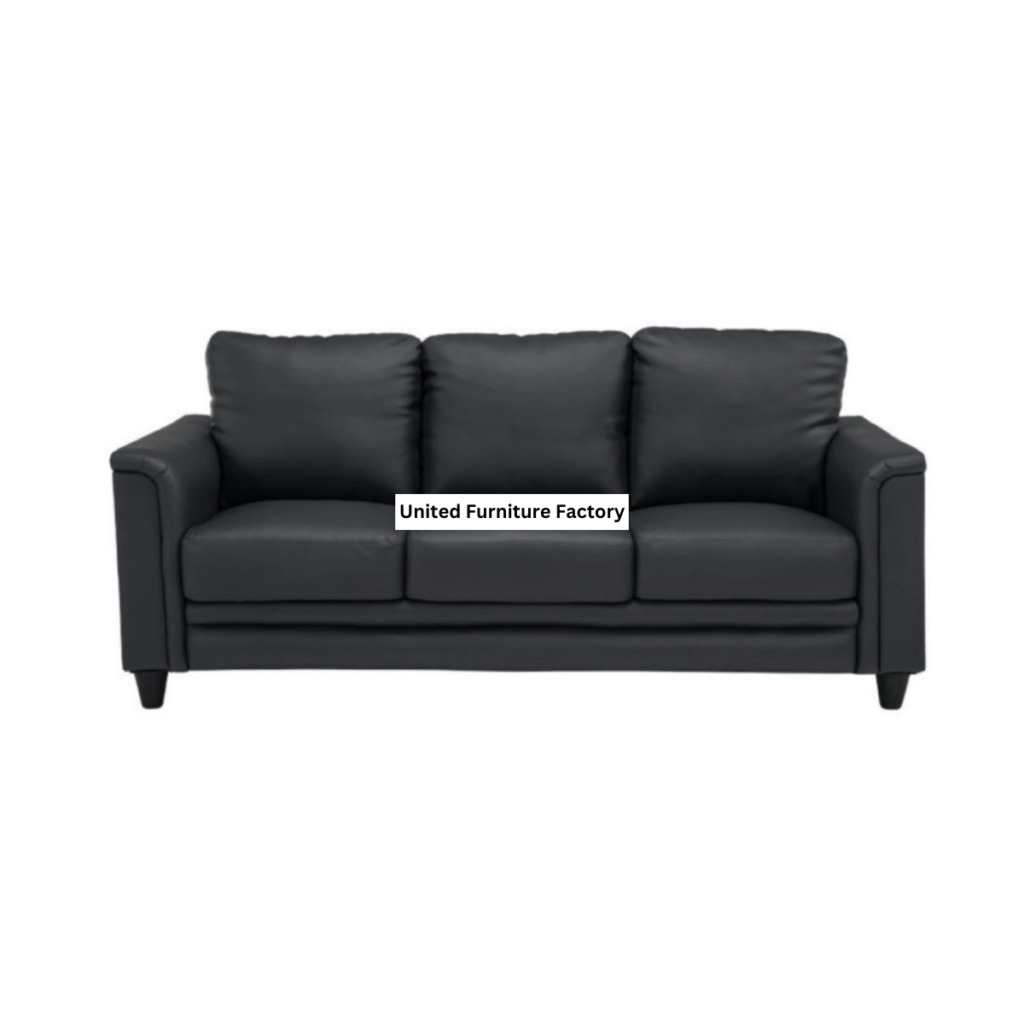 Henrik Leatherette | 3 Seater Sofa in Graphite Grey