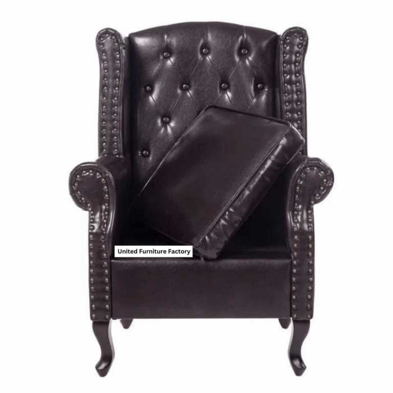 Anken Wide Tufted Wingback Chair |Brown