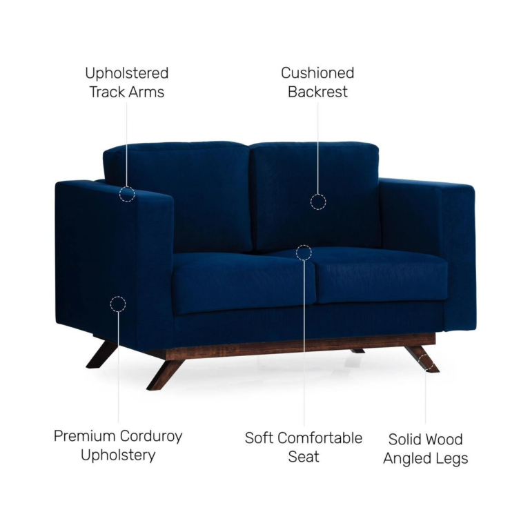 Brio Corduroy |2 Seater Sofa in Midnight Blue