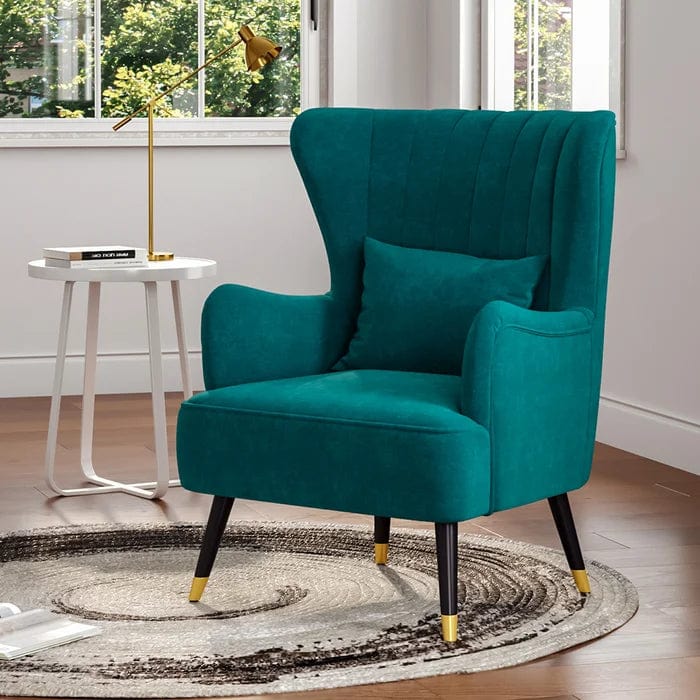 Devon Wide Velvet Wingback Chair