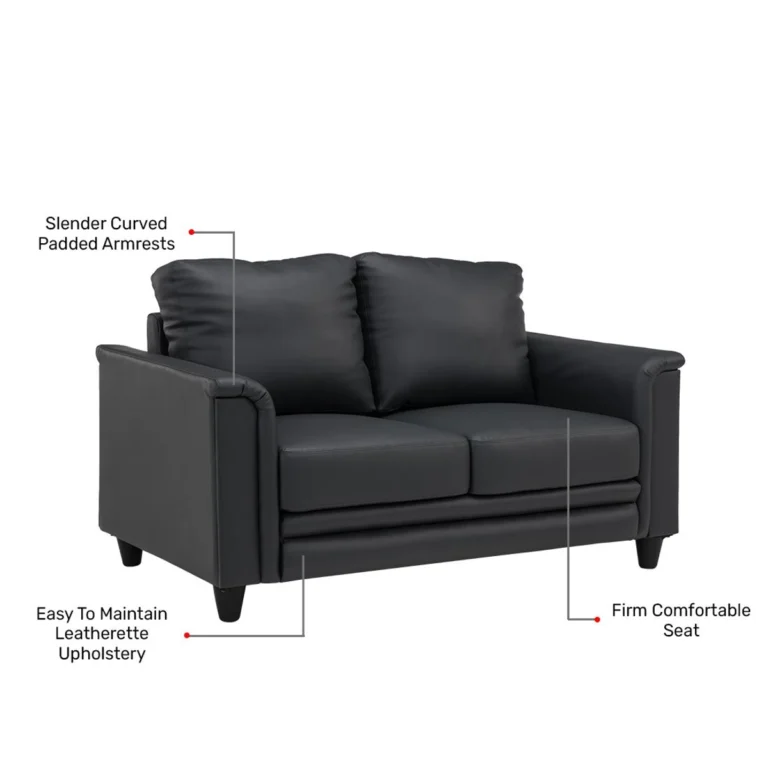 Henrik Leatherette | 2 Seater Sofa in ‎Graphite Grey